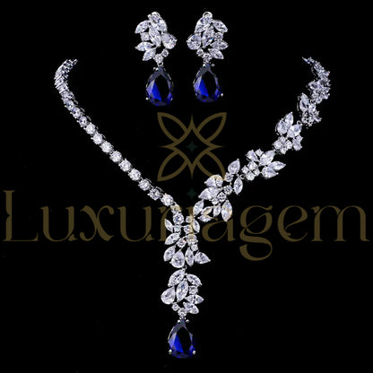 Elegant Bridal Jewelry Set with Teardrop Zirconia
