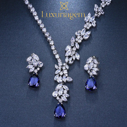 Elegant Bridal Jewelry Set with Teardrop Zirconia
