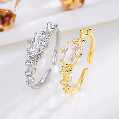 S925 Silver Open Ring with Irregular Texture