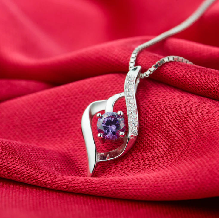 Zircon Pendant with S925 Sterling Silver Necklace