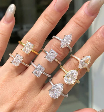 S925 Sterling Silver Geometric Ring