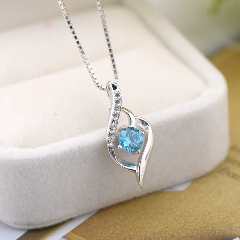 Zircon Pendant with S925 Sterling Silver Necklace