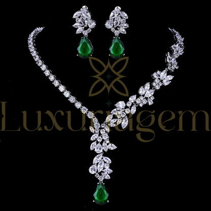 Elegant Bridal Jewelry Set with Teardrop Zirconia