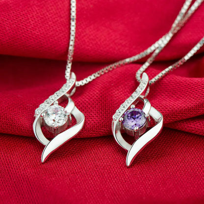 Zircon Pendant with S925 Sterling Silver Necklace