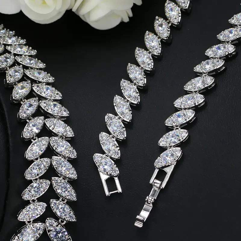 Bridal Jewelry Set - Korean Style Necklace and Earrings