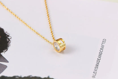 Minimalist Gold Plated Single Zirconia Necklace