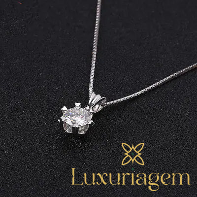 Minimalist Moissanite Necklace with Gold-Plated Chain