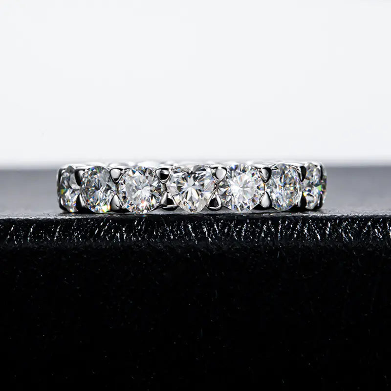 S925 Silver Ring with 18K Gold and Moissanite 4mm