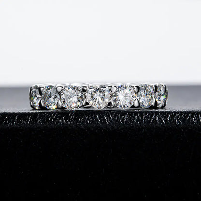 S925 Silver Ring with 18K Gold and Moissanite 4mm