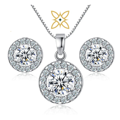 Fashion Jewelry Set with Zircon Necklace and Earrings