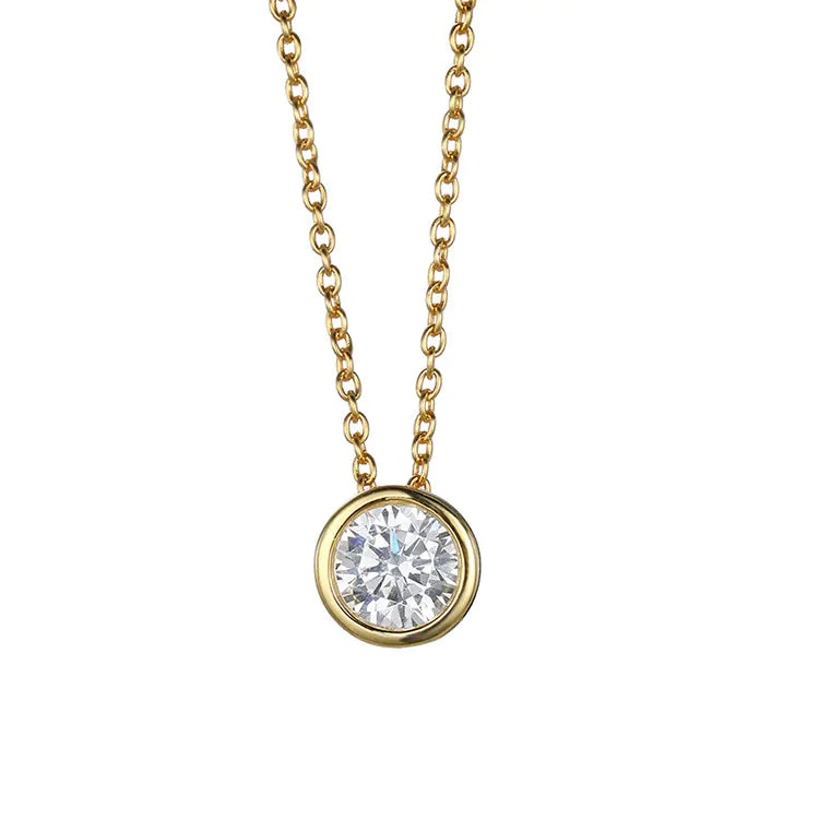 Minimalist Gold Plated Single Zirconia Necklace