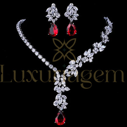 Elegant Bridal Jewelry Set with Teardrop Zirconia