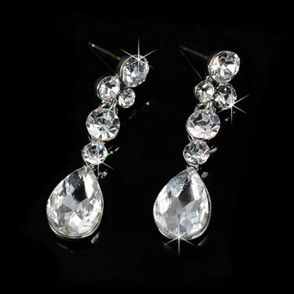 Necklace and Earrings Bridal Set with Rhinestone