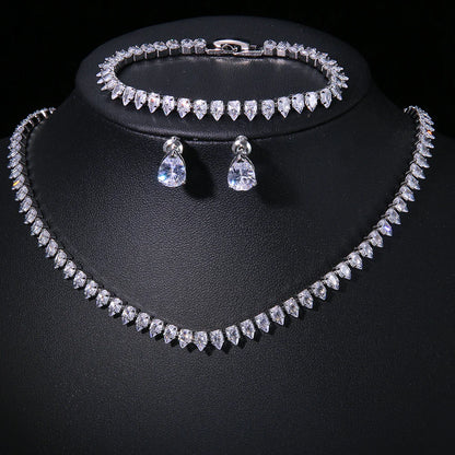 Women's Zircon Clavicle Chain Jewelry Set