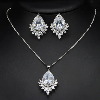 Luxury Jewelry Set with AAA Zirconia Necklace for Brides